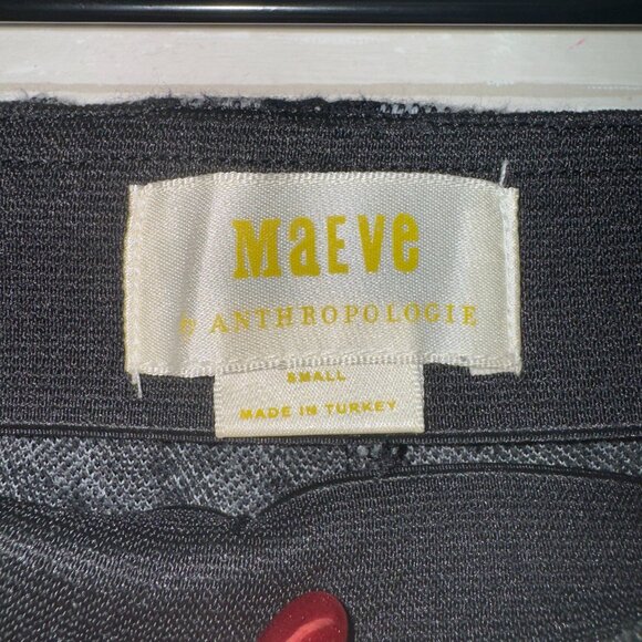 Maeve by Anthropologie Women's Small Gray Leopard Print Mollie Kick Flare Pants - Picture 3 of 7